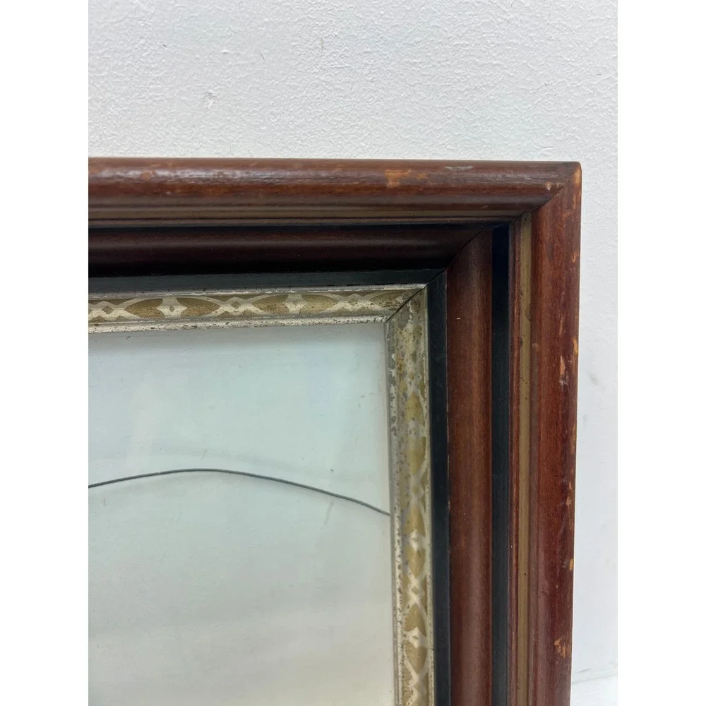Victorian Shadowbox Deep Carved Wood Picture Frame Gold Trim Fits 8x10 vintage